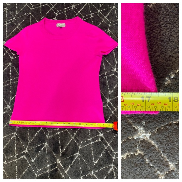 Cashmere! J. CREW NEON FUCHSIA RELAXED CASHMERE T-SHIRT - Picture 5 of 7